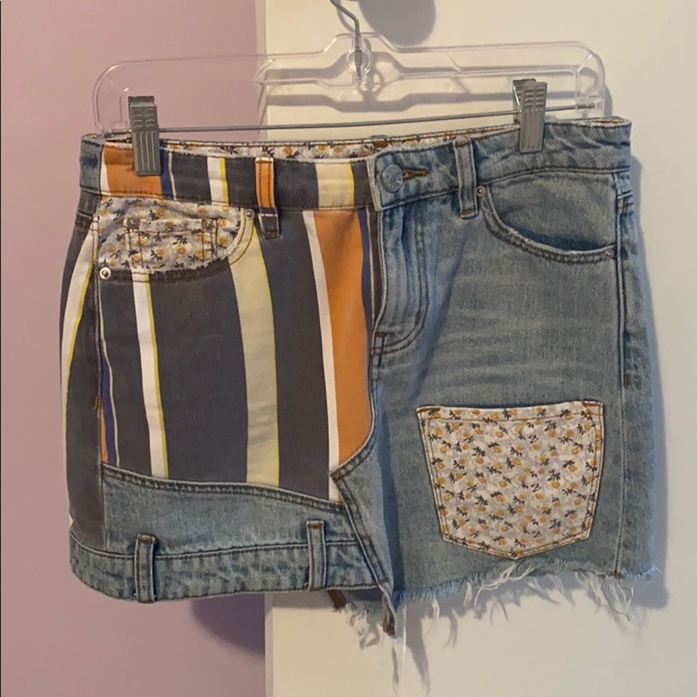 BDG Patchwork Denim Skirt - S